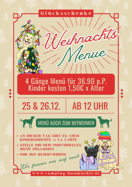 Weihnachtsmenu Weihnachten Simmertal Campingplatz